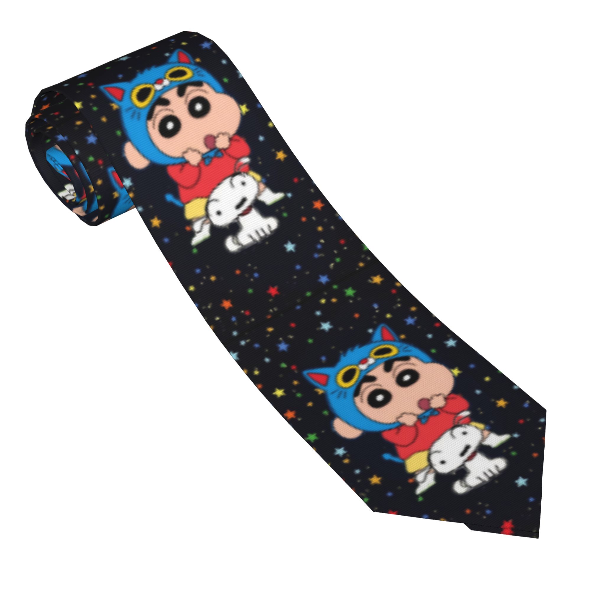 Skinny Tie Men - Cravates Shinchans Cat Stars pour hommes,